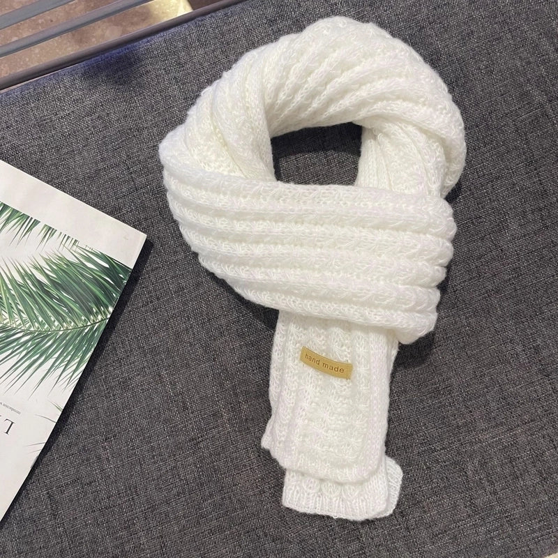 Women’s Minimalist Solid Color Knit Winter Scarves
