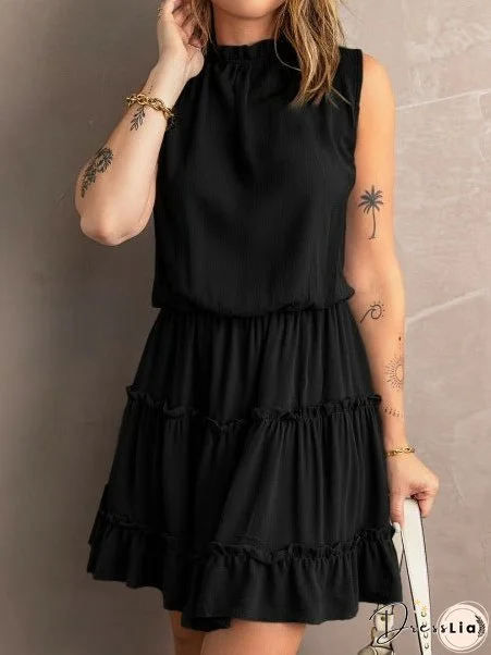 Sleeveless Ruffled High Waist Skirt