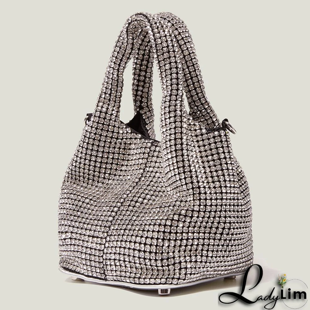 dinner rhinestone bag one-shoulder oblique bag fashion trend pillow full diamond bag diamond armpit bag