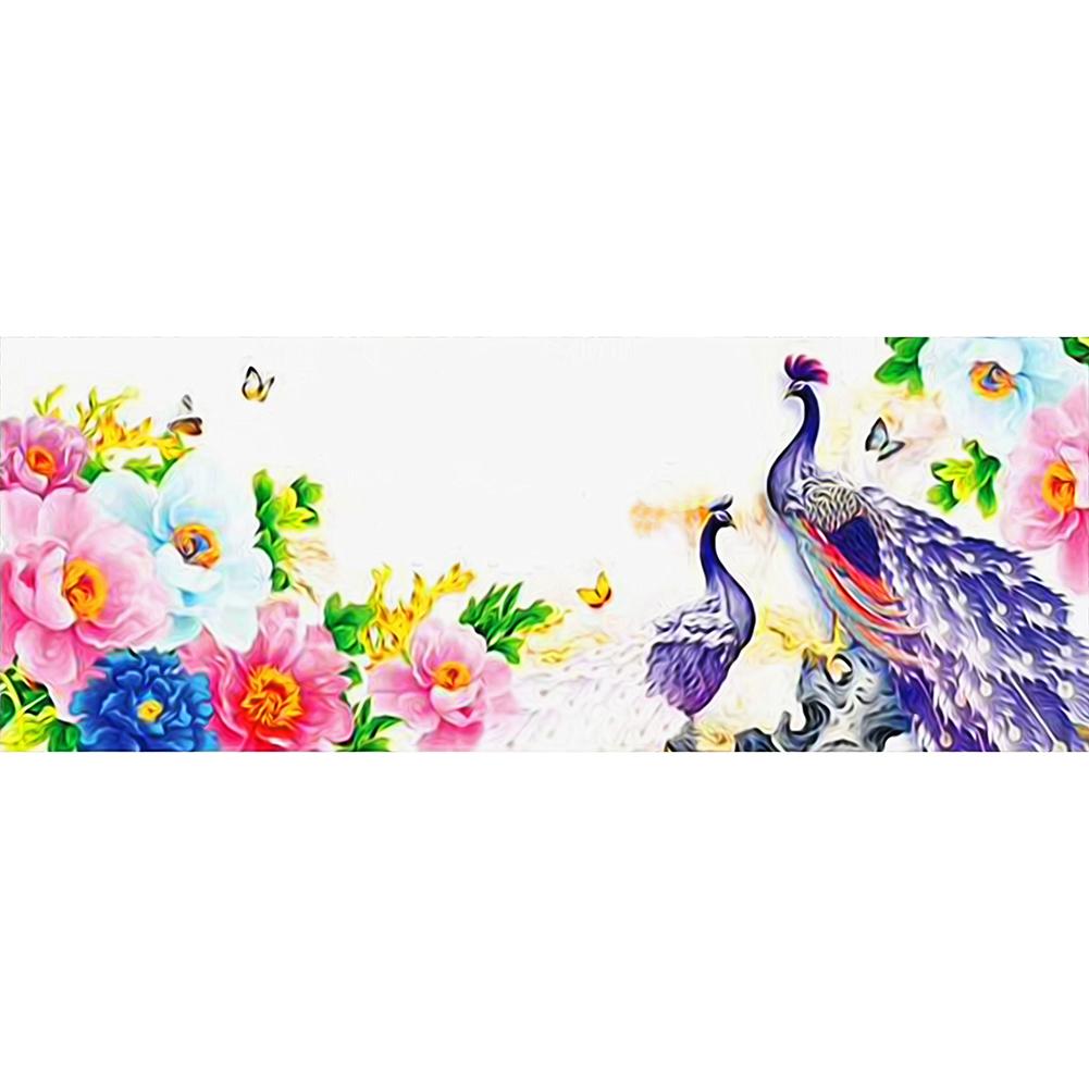 

110x45cm Round Drill Diamond Painting-Colorful Peacock, 501 Original