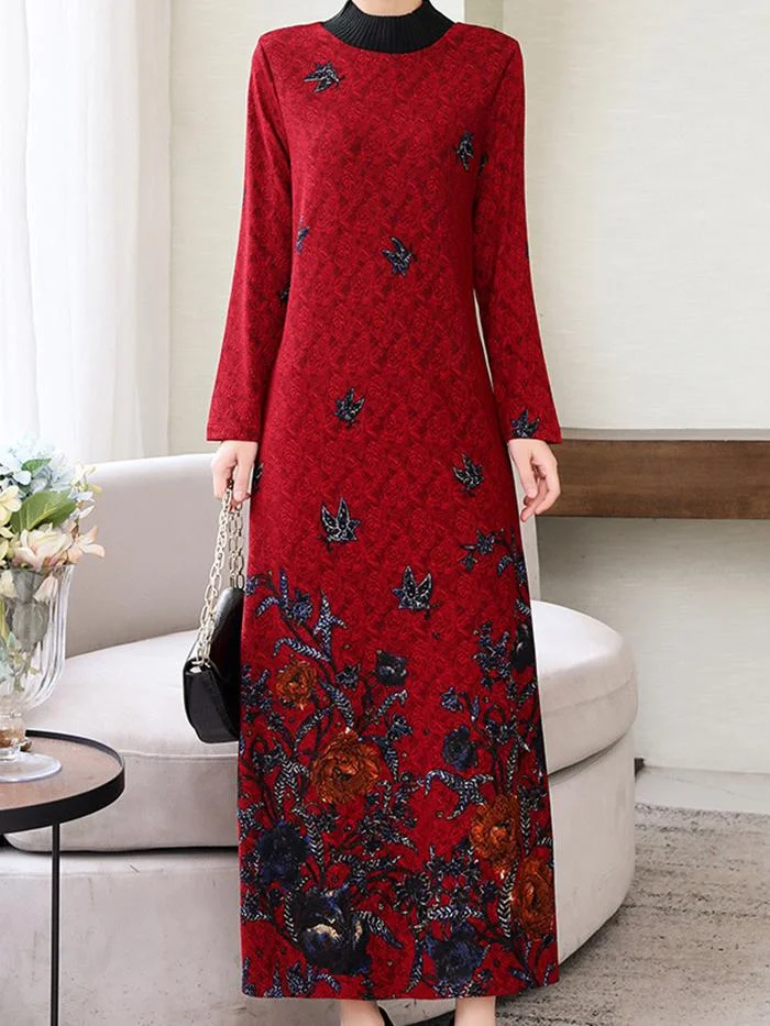 Elegant Plus Size Plus Velvet Padded Dress