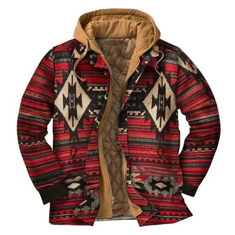 Mens Winter Plaid Thick Casual Jacket