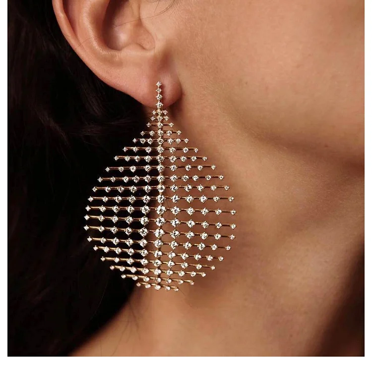 Water Drops Diamond Single Earrings
