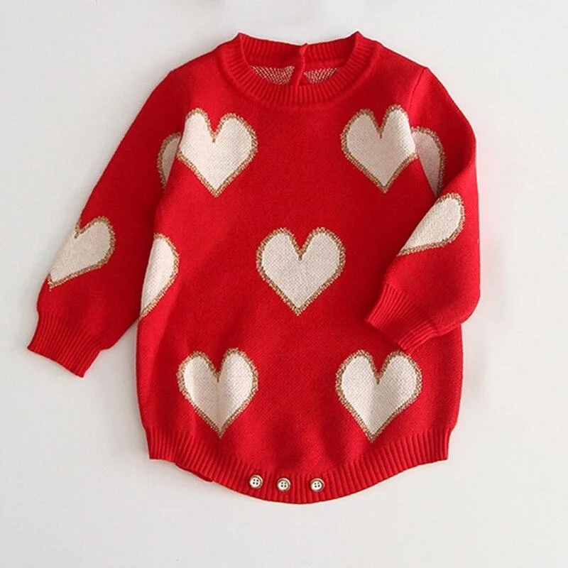 Baby Girls Knitted Bodysuit 2021 Spring Infant Newborn Long Sleeve Solid Ruffled Jumpsuit Outfit Set Baby Spring Autumn Clothing