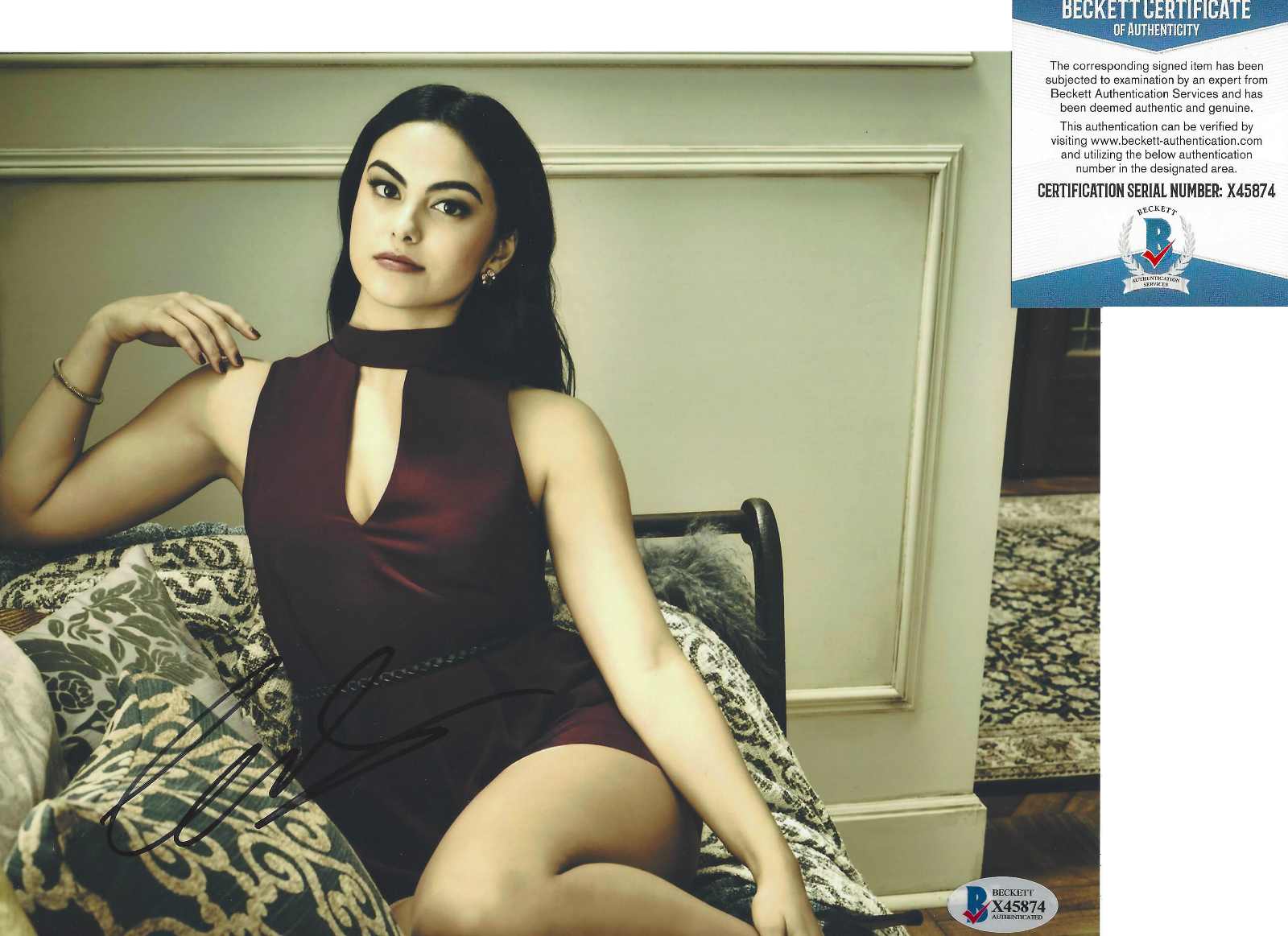 CAMILA MENDES SIGNED 'RIVERDALE' 8x10 SHOW Photo Poster painting 2 ACTRESS BECKETT COA BAS