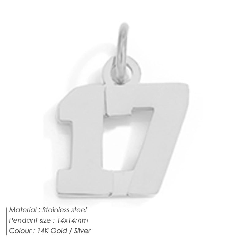 1 Piece 14*17mm 8 * 14mm 304 Stainless Steel 14K Gold Plated Number Pendant Jewelry Accessories