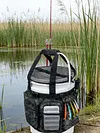 Fishing Bucket Organizer with Buckets Cover Ice Fishing Tackle Bag with Rod & Plier Holder Multi-Pockets for 5 Gallon Buckets Gear Accessories