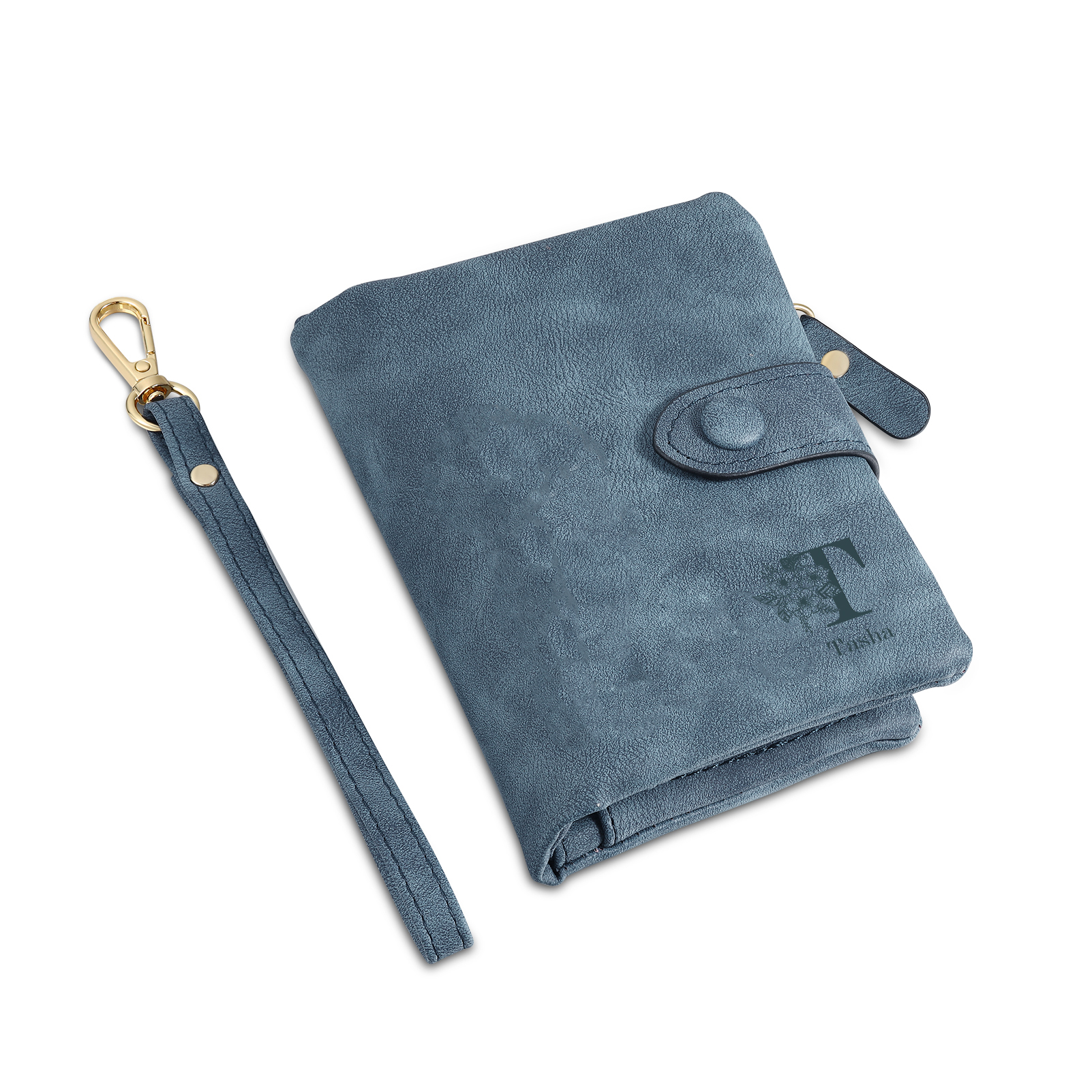 Portafoglio in PU pelle albero di vita con 8 letetre & 1 testo & 1 nome personalizzati per mamma/nonna