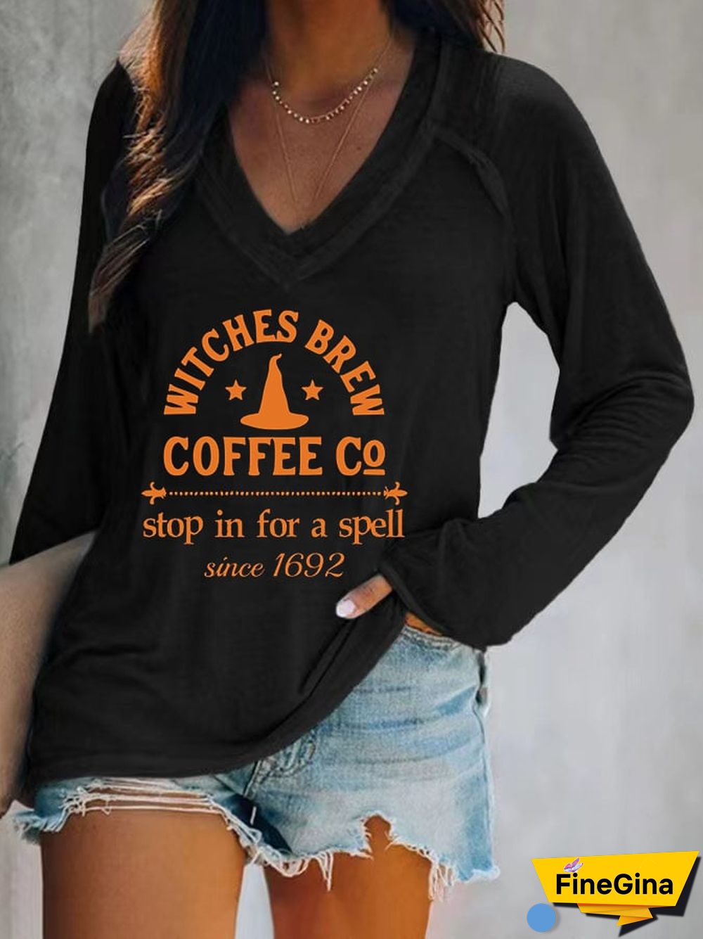 Women's Witches Brew Print Long Sleeve T-Shirt
