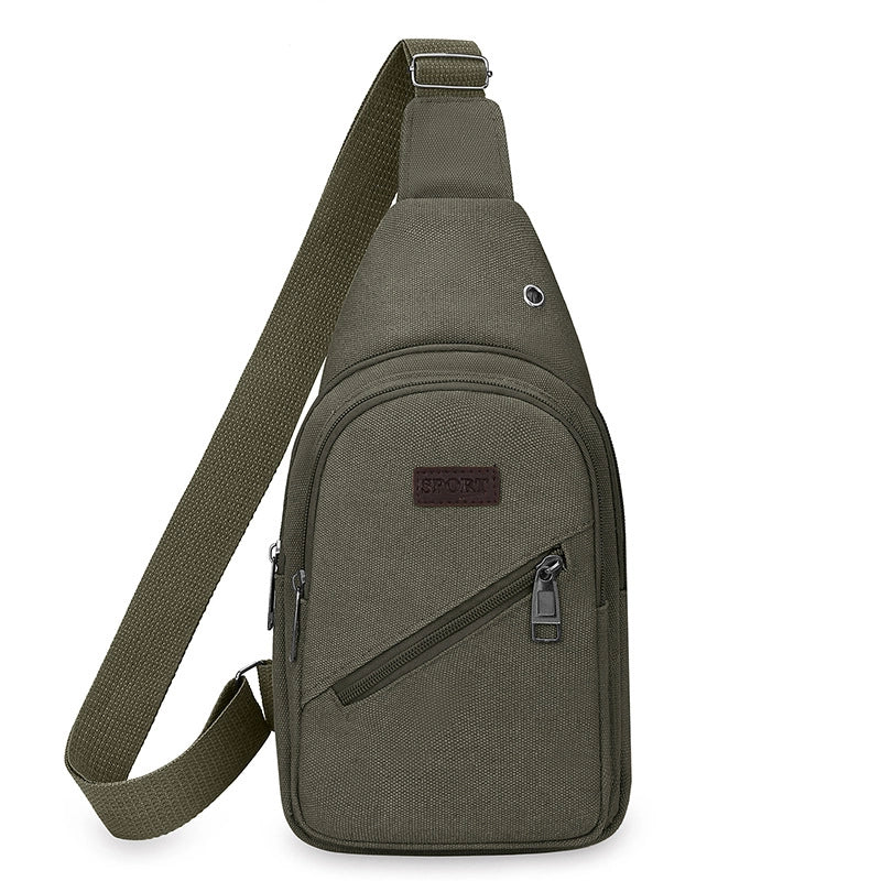 Canvas Simple Small Shoulder Bag Men’s Casual Chest Bag Waist Bag New Portable Small Shoulder Bag Trendy Shoulder Bag