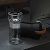 Modern Lazy Glass Tea Infuser Teapot, 3-in-1 Smart One Touch Tea Maker for Loose Leaf Tea Steeper with 9oz Double Walled Tea Cup