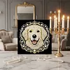 DIY Pearl Painting Dog for Home Wall Decor with Frame(30x30cm)