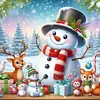 【Limited Stock Sale】Cute Snowman And Elk-11CT Stamped Cross Stitch 50*50cm/19.69*19.69in tapestrymarket