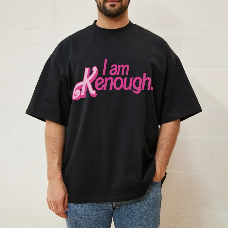 Sopula I Am Kenough Pink Graphic Print Cotton T-Shirt