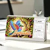 Bird Diamond Art Monthly Flip Tabletop Calendar January 2027 - December 2028 Small Desktop Calendar Planner 24 Months for Living Room Bedroom Office Desk Gift Giving