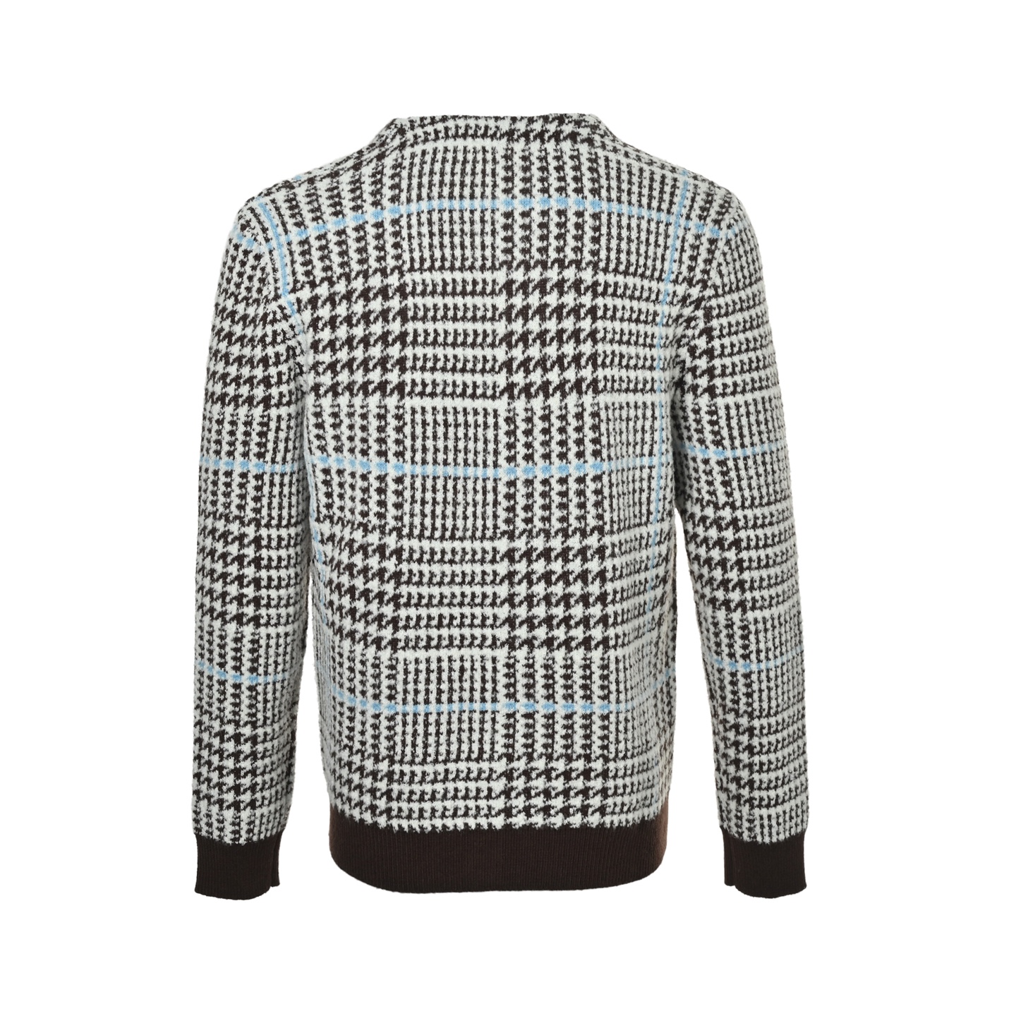 Men's Houndstooth Knit Cardigan - Back View