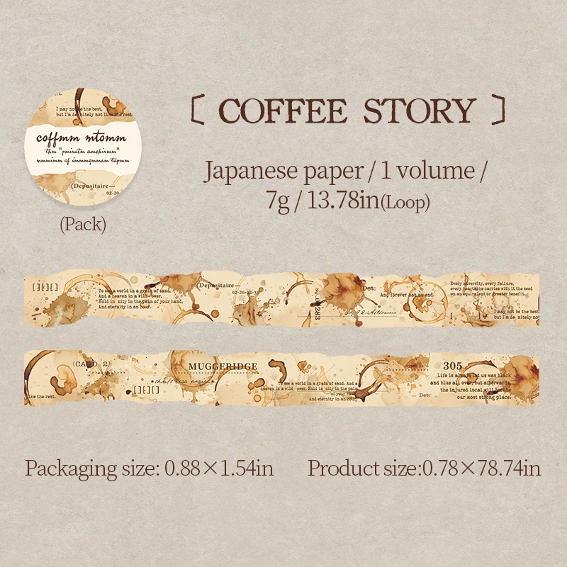 Washi Tape - 20mm*200cm Pricate Archives Series Vintage Burn Film Landscaping 
