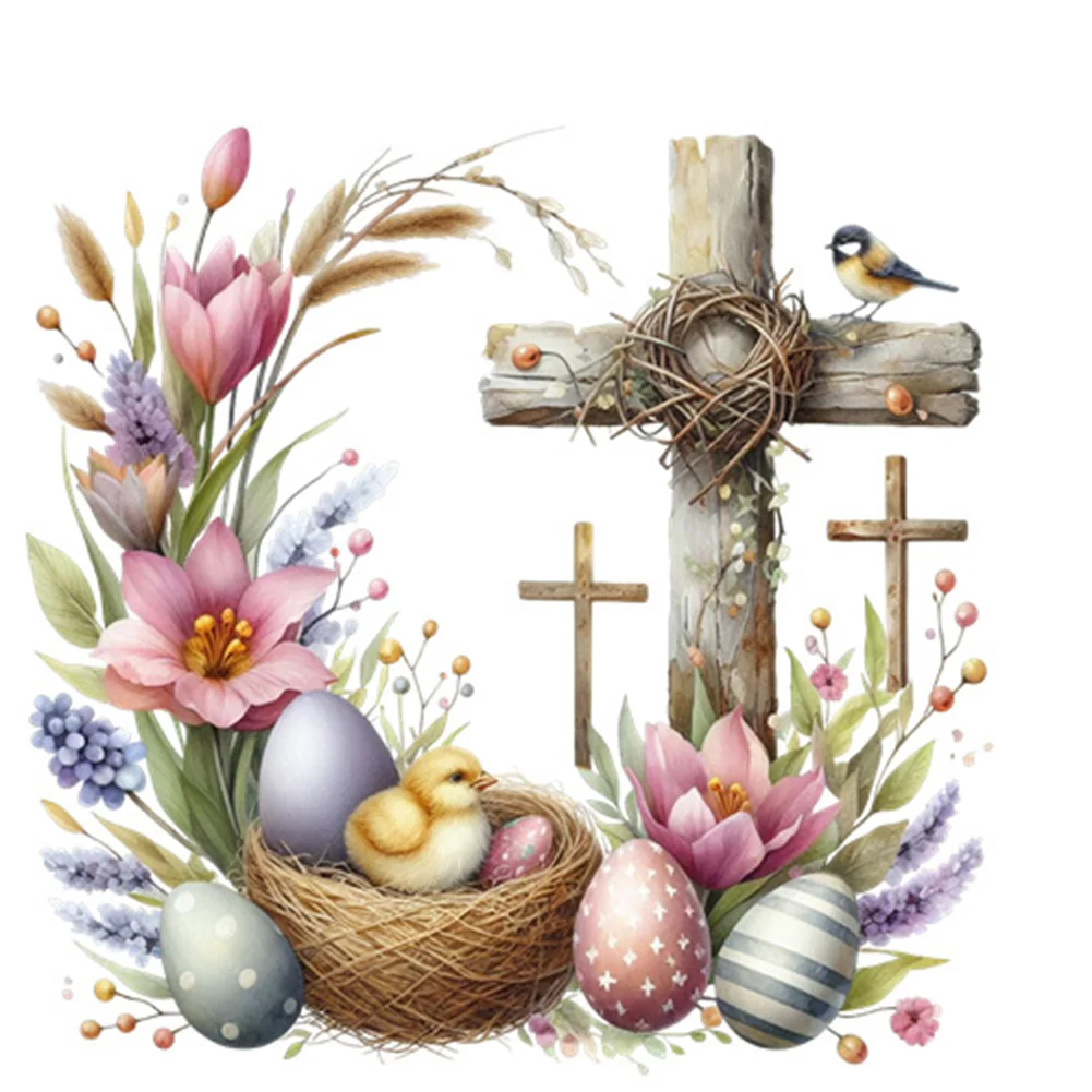 Diamond Painting - Full Square Drill - Easter Cross(Canvas|35*35cm)