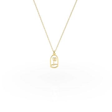 The Little Prince's Rose Necklace，Snake swallowing elephant Necklace，Unique Gift for Her