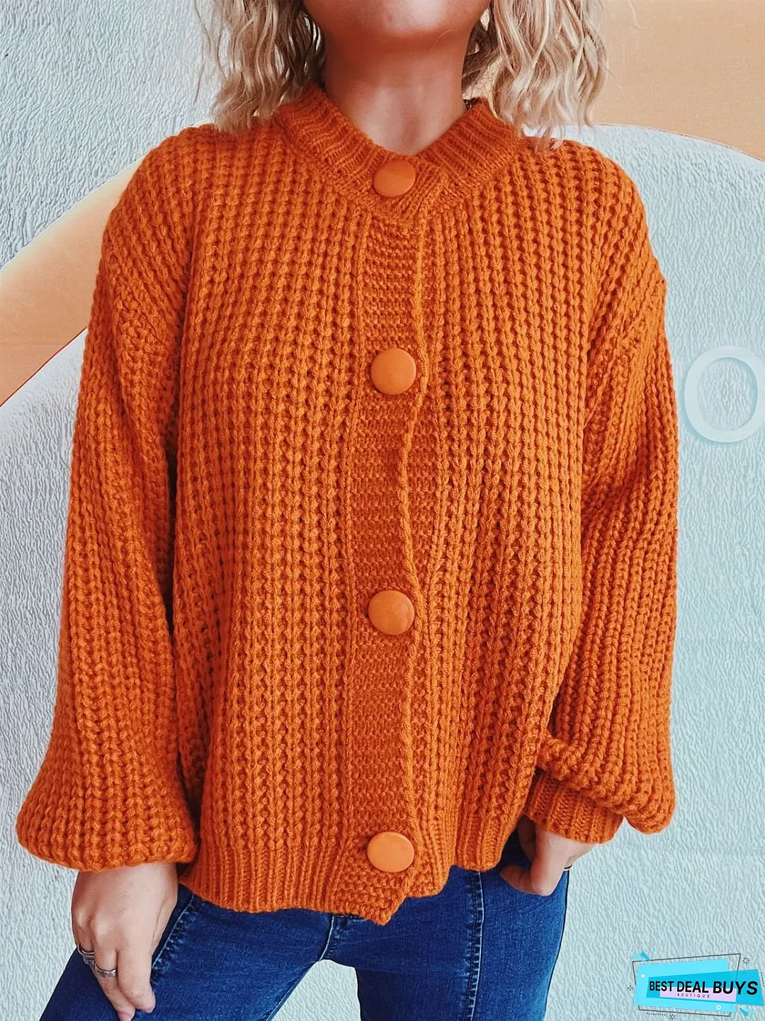 Button Up Long Sleeve Cardigan