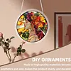 (25cm)DIY Acrylic Jigsaw Puzzle Window Hanging with Hanging Chain DIY Stained Glass Decoration Round Window Puzzle Decor for DIY Craft Project (Stained Glass Floral Lady)