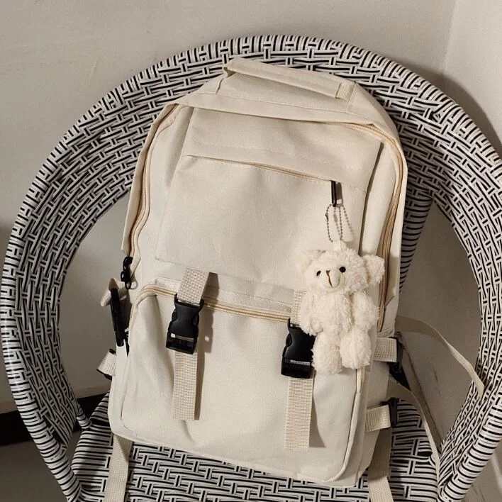 Canvas Female Campus Large-capacity Backpack Fashion All-match Student Tooling Style Backpacks Male Multifunctional Travel Bolsa 711