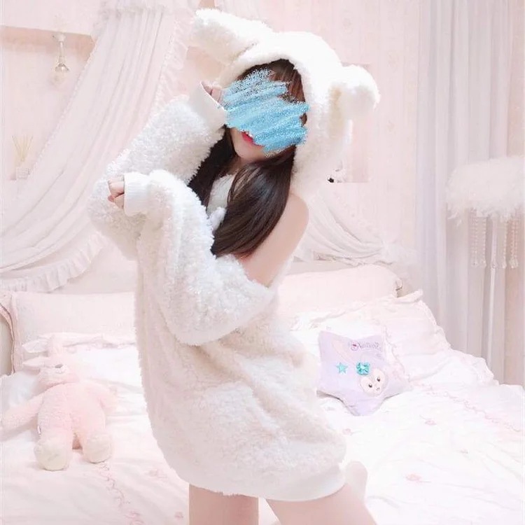 [Reservation] Sweet Cute Comfy Bunny Ears Hoodie SP16197