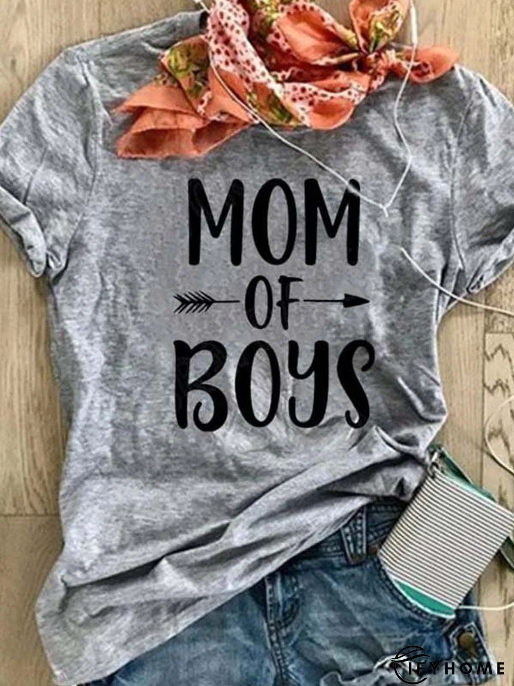 Cotton-Blend Short Sleeve Casual Letter T-shirt | IFYHOME