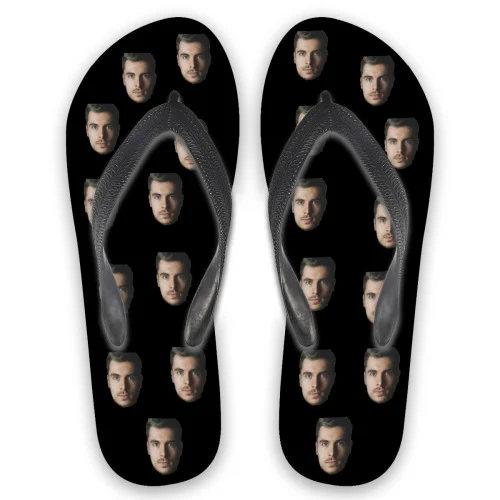Custom Face Sample Flip Flops Unisex Fun Holiday Gifts Wedding Ideas for Guests