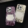 Tiger Teeth wrinkled shiny electroplated mobile phone case anti-fall shockproof hollow heat dissipation protective cover suitable for iPhone