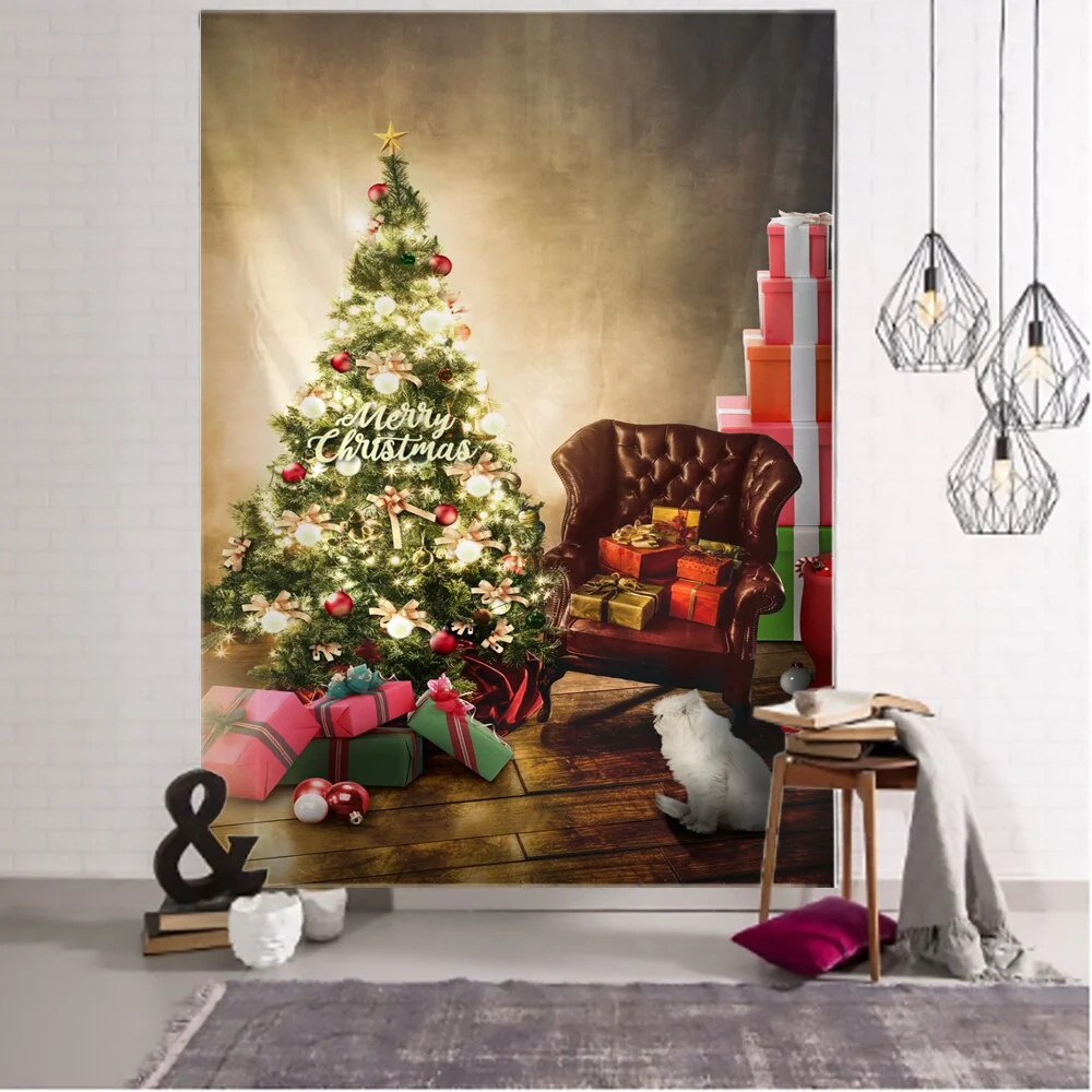 Christmas Tree Art Home Wall Hanging Tapestry Wall Ornamentation Christmas Wall Decor Home Decor Snow for Dorm Room Xmas