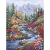 Mountain Stream-9CT Stamped Cross Stitch Bead Embroidery 51*69cm