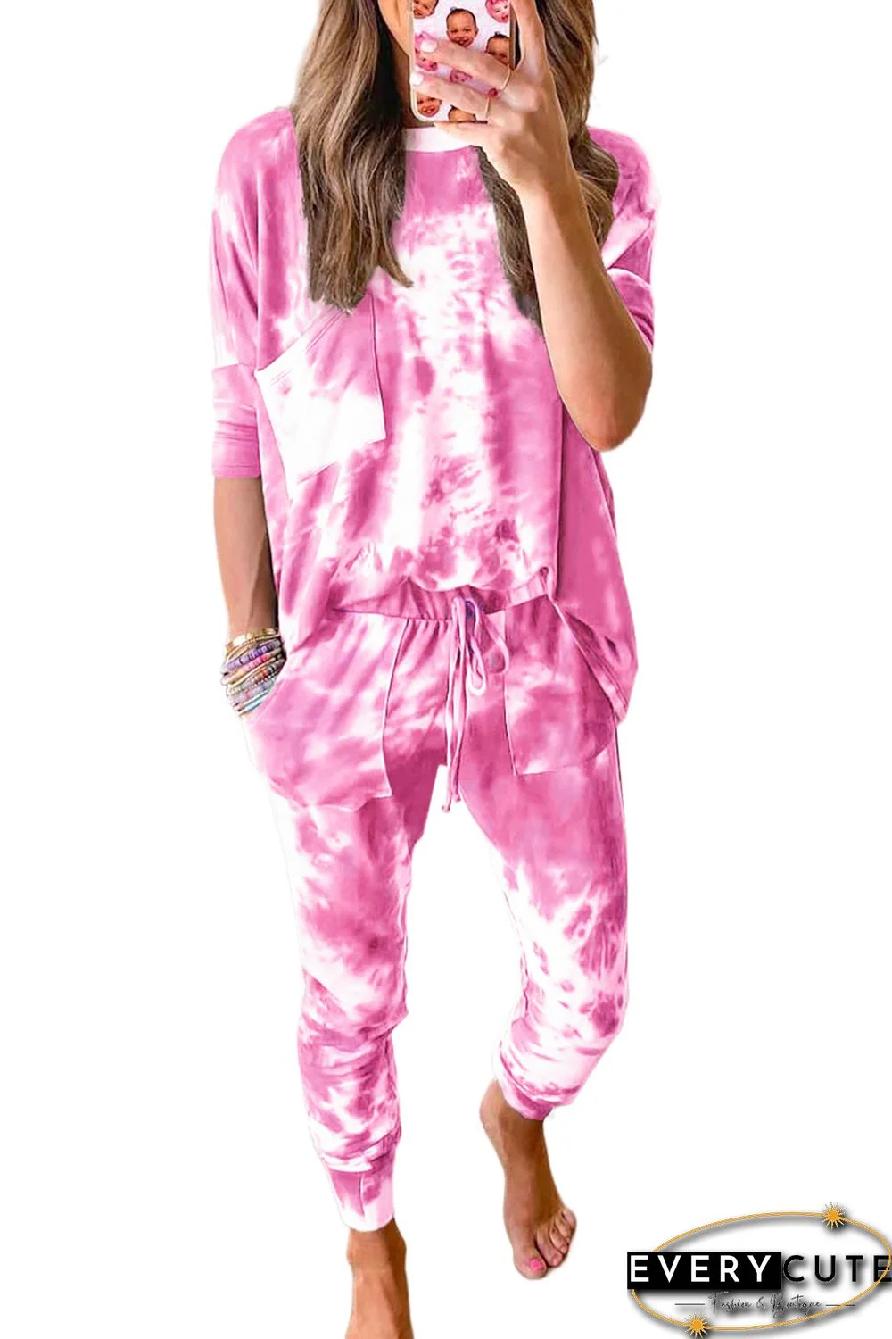 Multicolor Tie-dye Loungewear Set