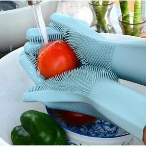 One Pair Silicone Cleaning Scrubber Gloves