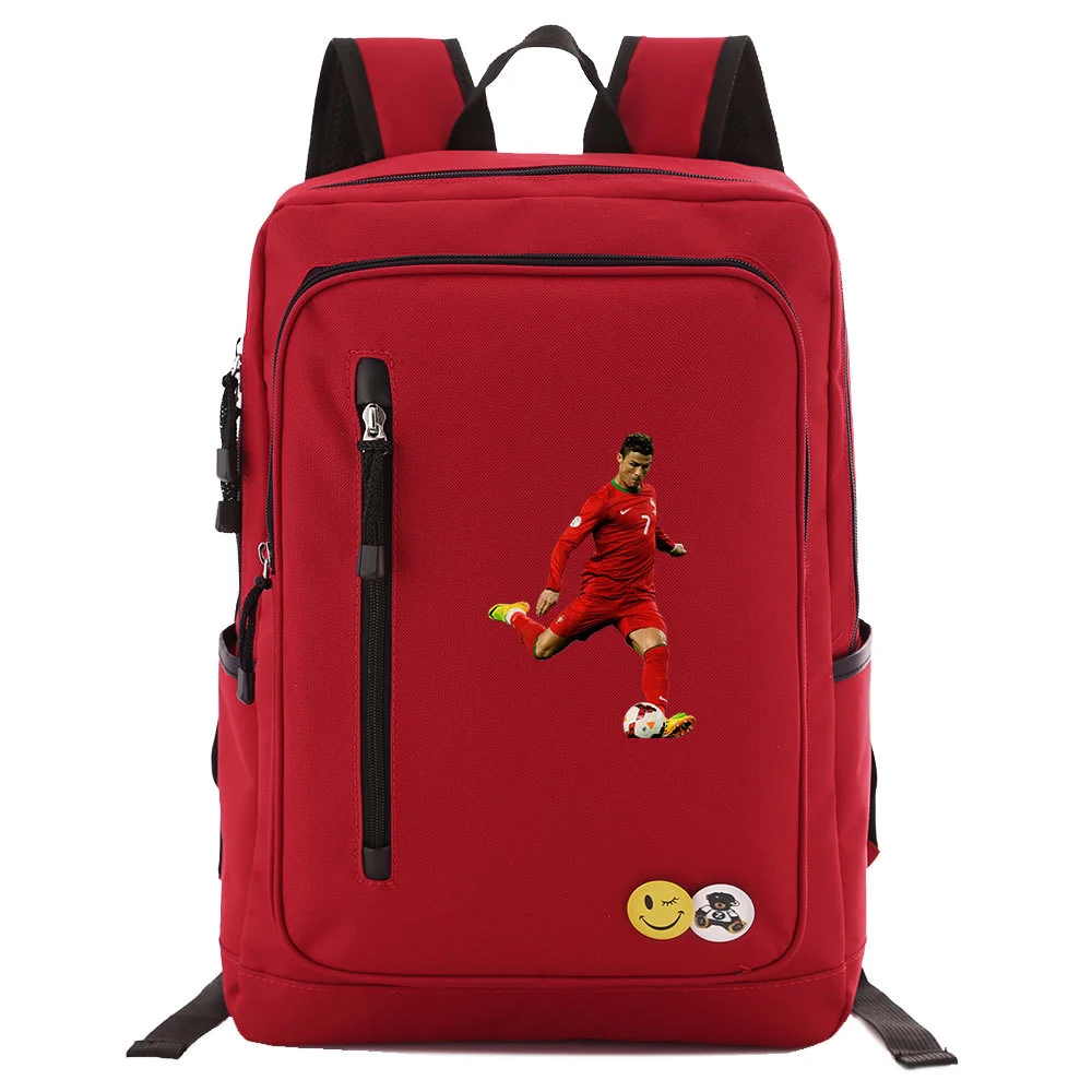 Buzzdaisy Product Title: Large Capacity Cristiano Ronaldo Square Backpack with Computer Protection Bag for 15-inch Laptop