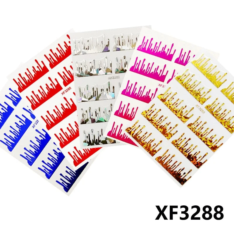 12PCS/3pcs Holographic 3D Butterfly Snake Dragon Love Design Laser Nail Stickers Winter Nail Art Decoration Nail DIY Accessories-Nail Inspo