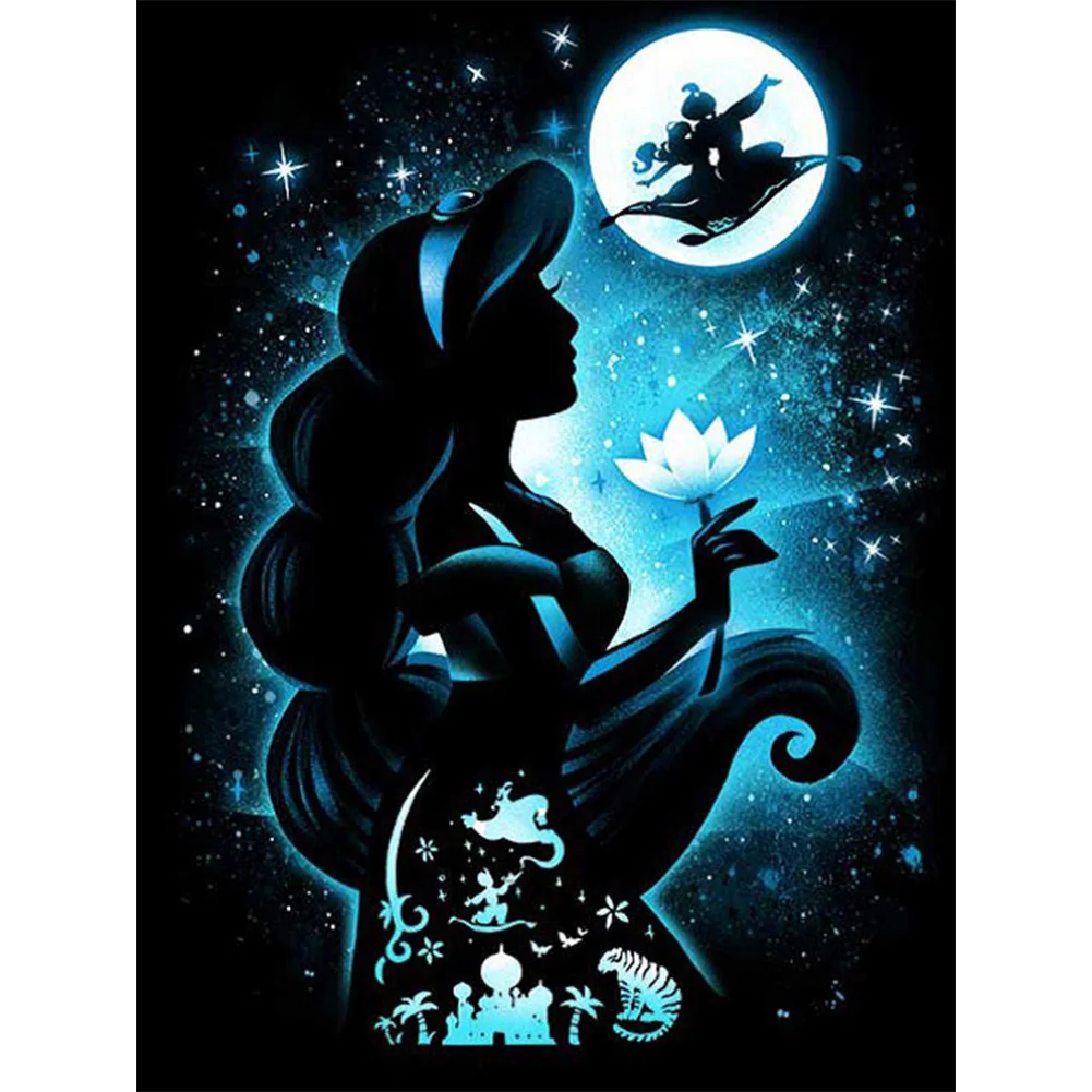 princess jasmine and aladdin silhouette