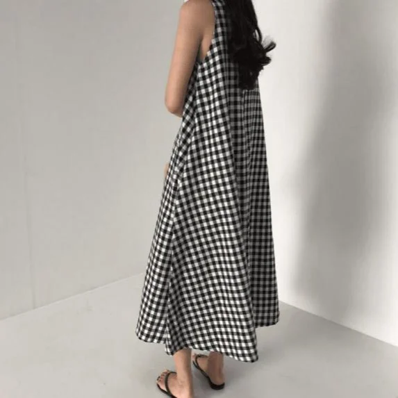 Uveng Uveng Korean Single Design Lattice Strap Dress Girl Small Sling Dress Loose