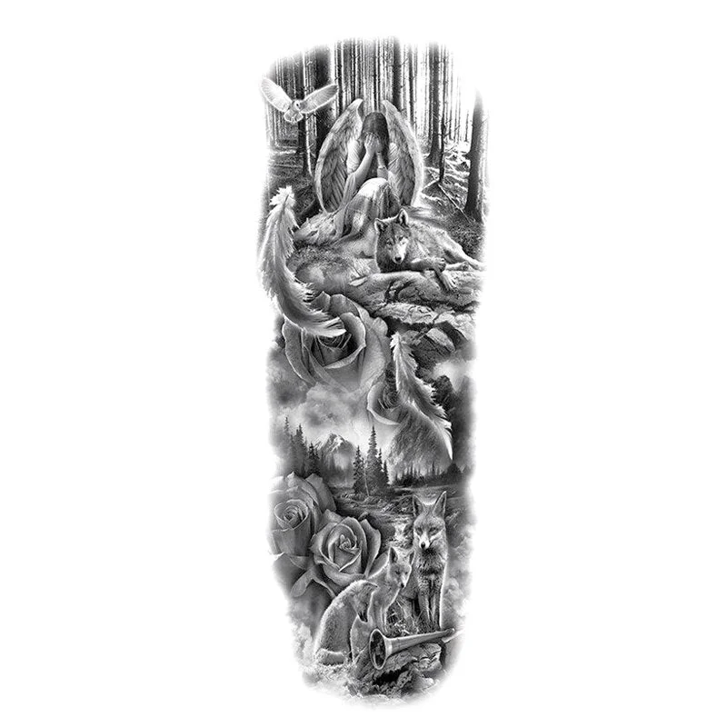 Waterproof Large Arm Temporary Tatoo Sticker Supernatural Fake Animal Stickers For Men Body Art Temporary Tattoo Skeleton Hand