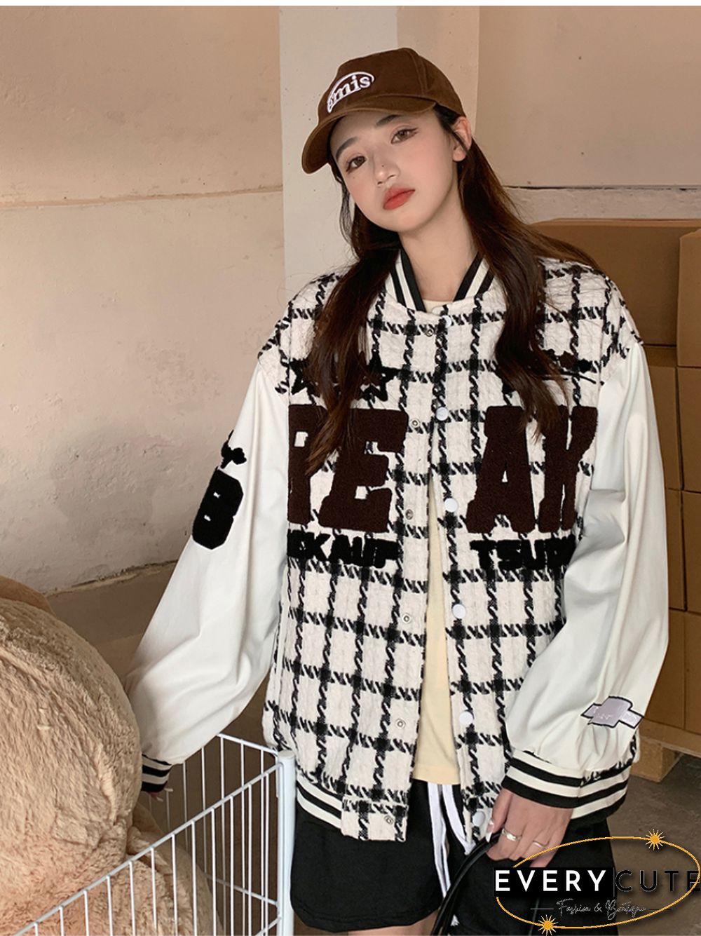 American Street Style Baseball Uniform Women Vintage Embroidered Jacket Student Fall Design Oversize High Street Outwear