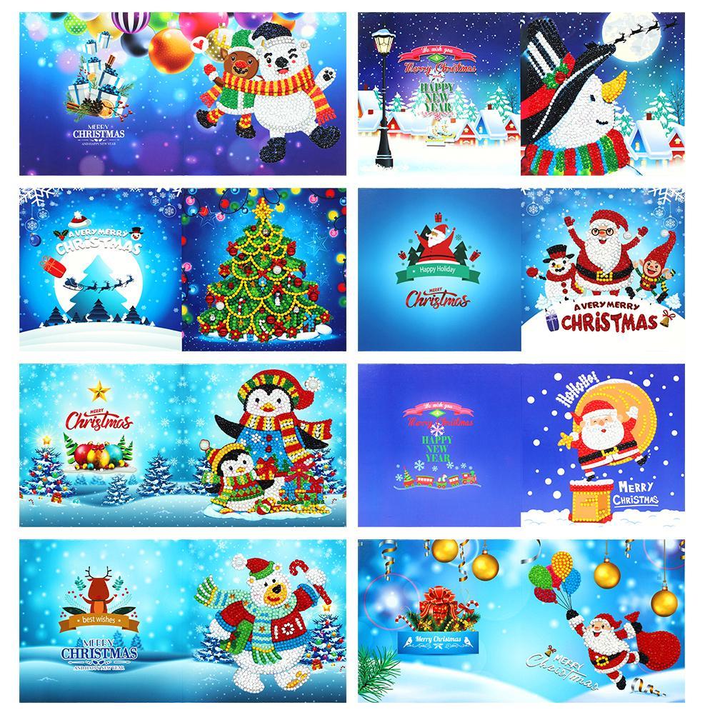 

8pcs Xmas-Creative Diamond Greeting Card, 501 Original