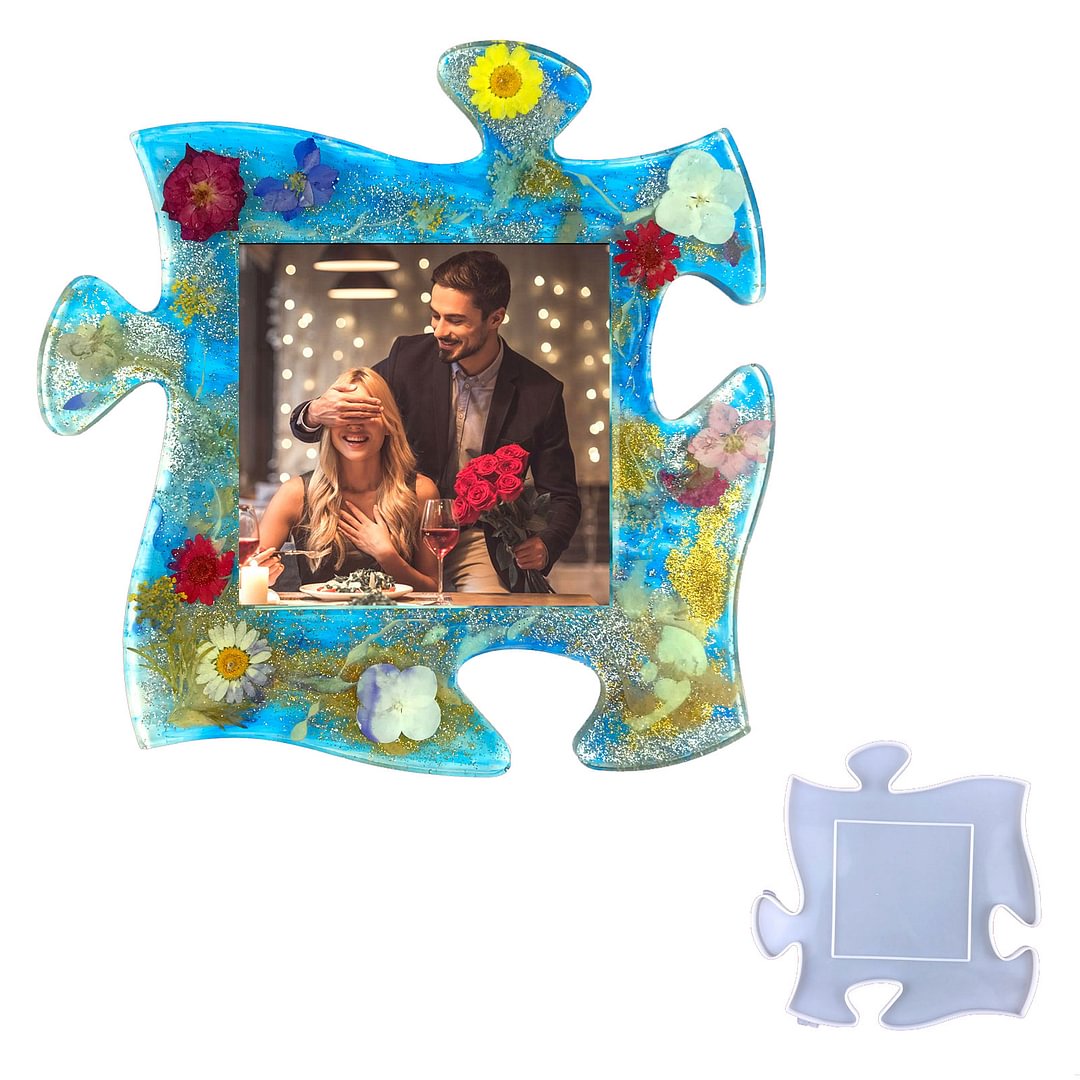 Puzzle Piece Wall Photo Frame Silicone Resin Mold