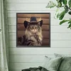 Désert cool cowboy chat à poil long-plein rond diamant peinture-30 * 30cm
