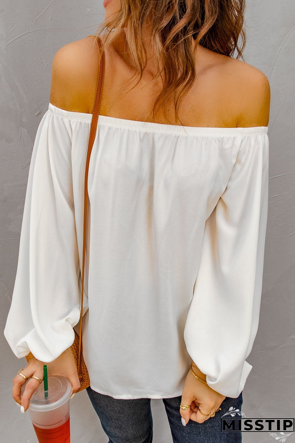 Versatile White Off-Shoulder Shirt