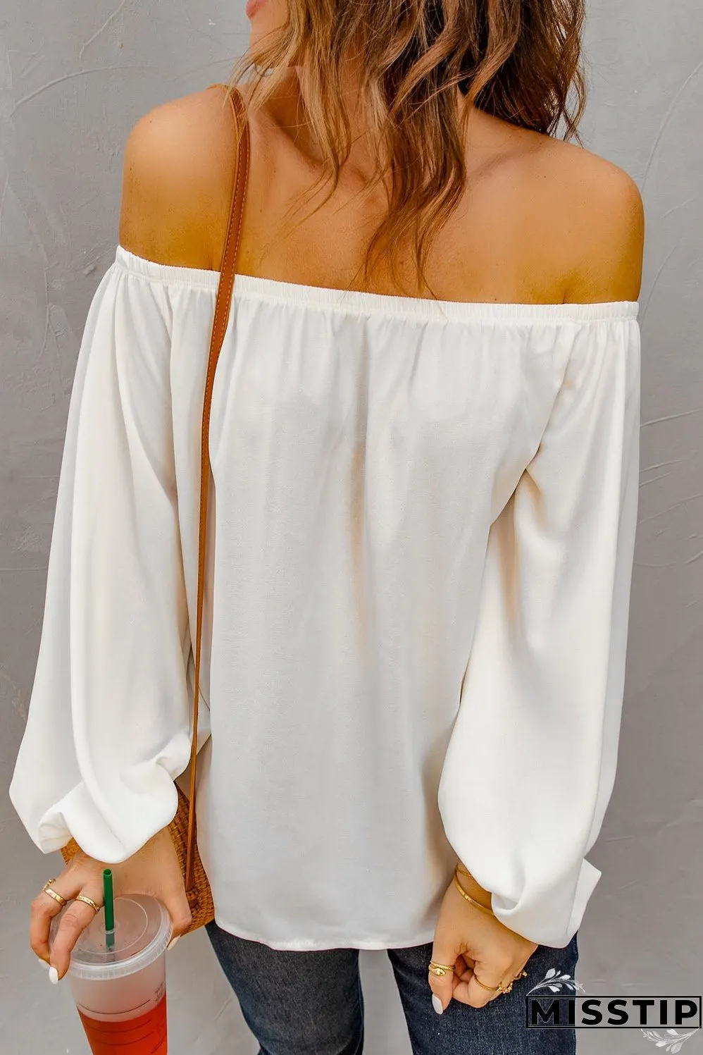 Versatile White Off-Shoulder Shirt