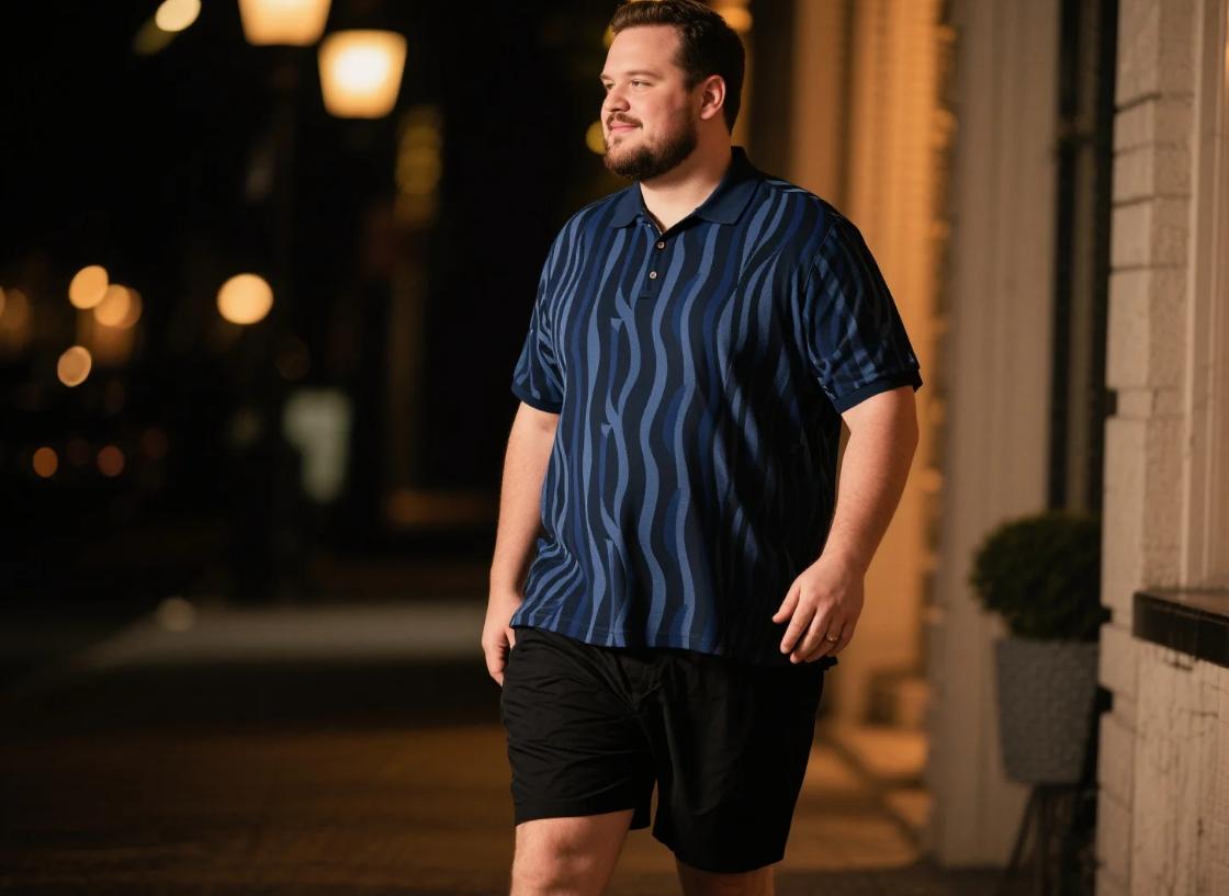 big men's simple polo short sets