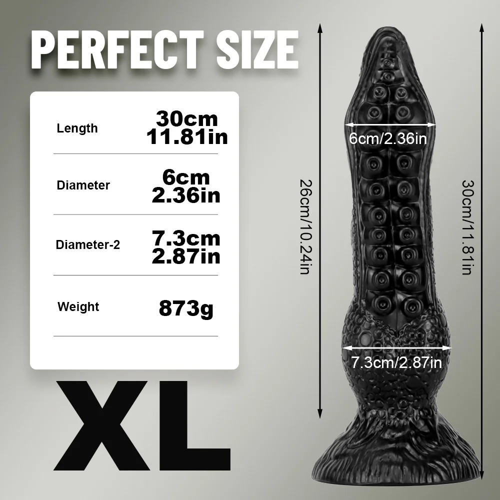 7.08-11.81inches 4 Sizes Silicone Tentacle Octopus Dildo Anal Plug
