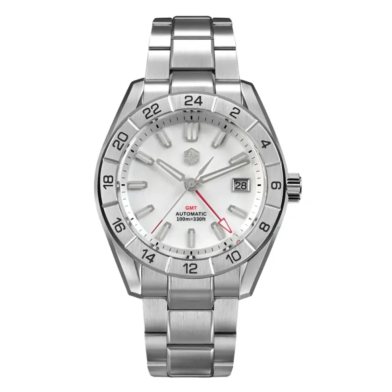 San Martin 42mm NH34 GMT Natural MOP Dial Watch SN0130