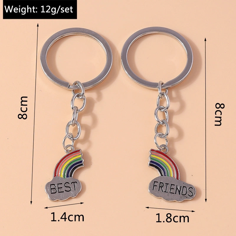 Casual Minimalist Commute Letter Rainbow Alloy Keychain