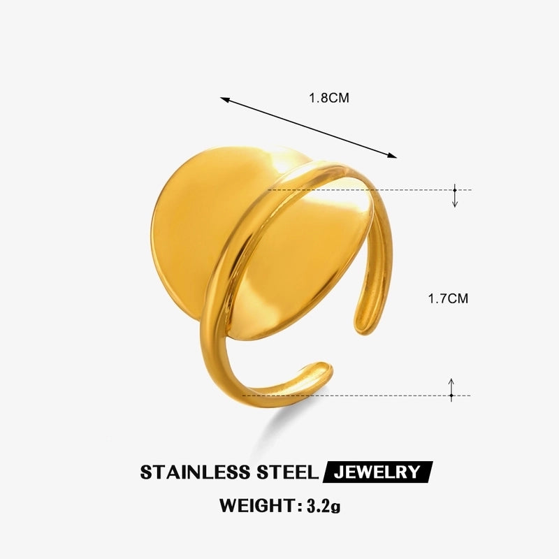 Minimalist IG Style Round 304 Stainless Steel 18K Gold Plated Plating Stainless Steel Rings